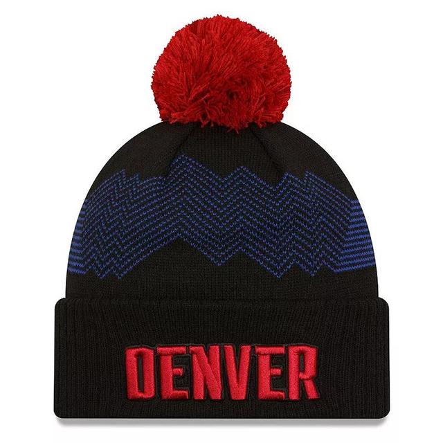 Mens New Era  Black Denver Nuggets 2023/24 City Edition Cuffed Pom Knit Hat Product Image