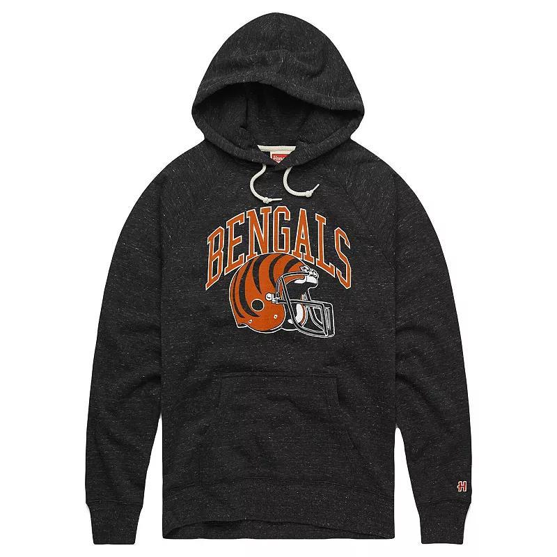 Mens Homage Charcoal Cincinnati Bengals Helmet Raglan Pullover Hoodie Product Image