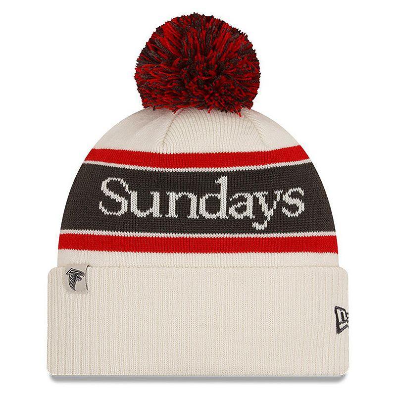 Mens New Era Stone Atlanta Falcons Sundays Cuffed Pom Knit Hat Product Image