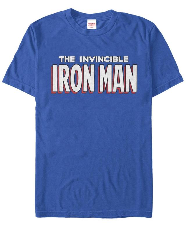 Mens Marvel Invincible Iron Man Short Sleeve Graphic Tee Med Blue Product Image