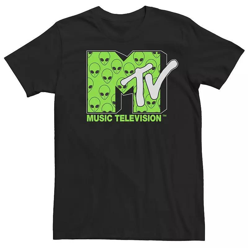 Mens MTV Green Alien Face Logo Short Sleeve Tee Product Image