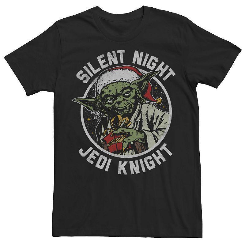 Mens Star Wars Yoda Silent Night Jedi Knight Circle Portrait Tee Product Image