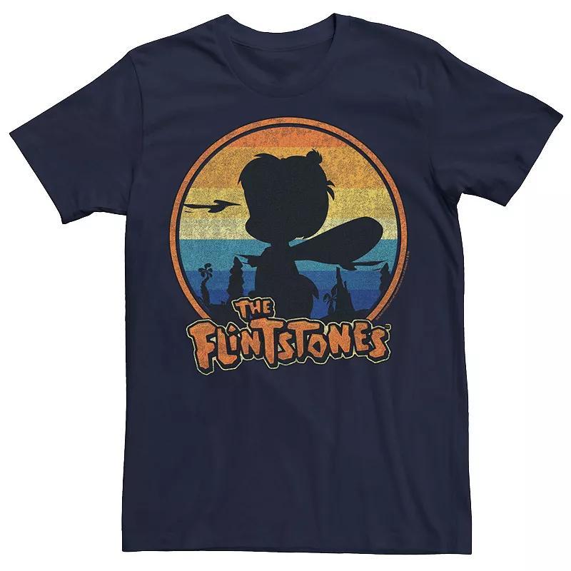 Mens Flinstones BamBam Sunset Silhouette Poster Tee Blue Product Image