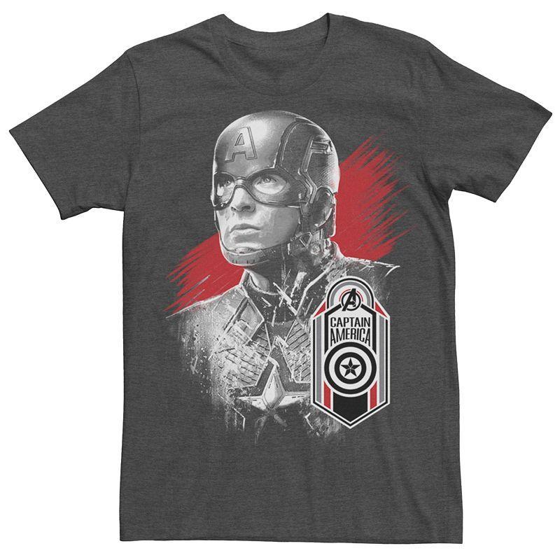 Mens Marvel Captain America Action Pose Tee Grey Heather Product Image