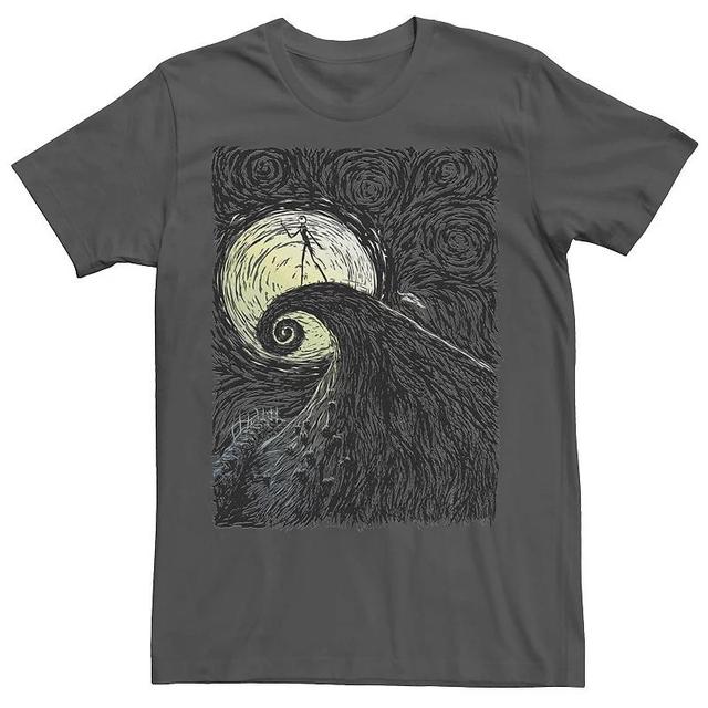 Disneys The Nightmare Before Christmas Mens Spiral Hill Portrait Tee Athletic Grey Product Image