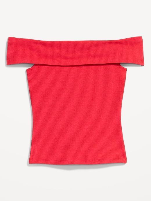 Off-Shoulder Ribbed Top Product Image