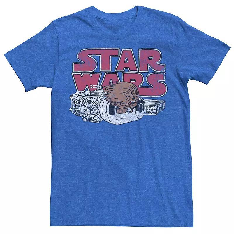 Mens Star Wars Chewbacca Falcon Cute Logo Tee Blue Product Image