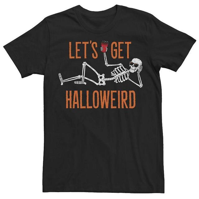 Mens Lets Get Halloweird Skeleton Halloween Tee, Mens Product Image