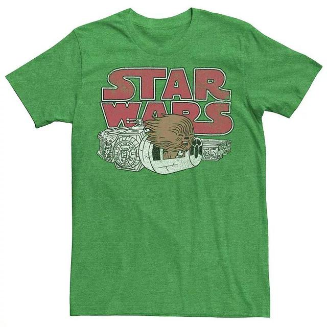 Mens Star Wars Chewbacca Falcon Cute Logo Tee Blue Product Image