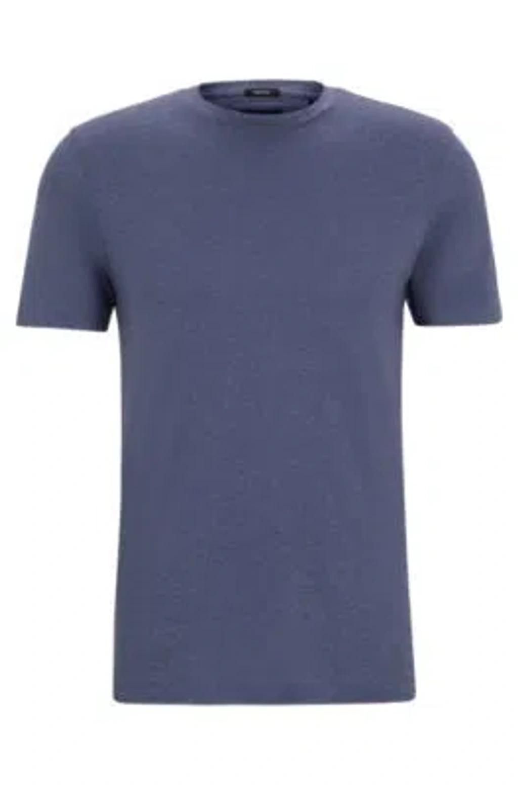 HUGO BOSS Slim-fit T-shirt In Performance Fabric In Dark Blue Product Image