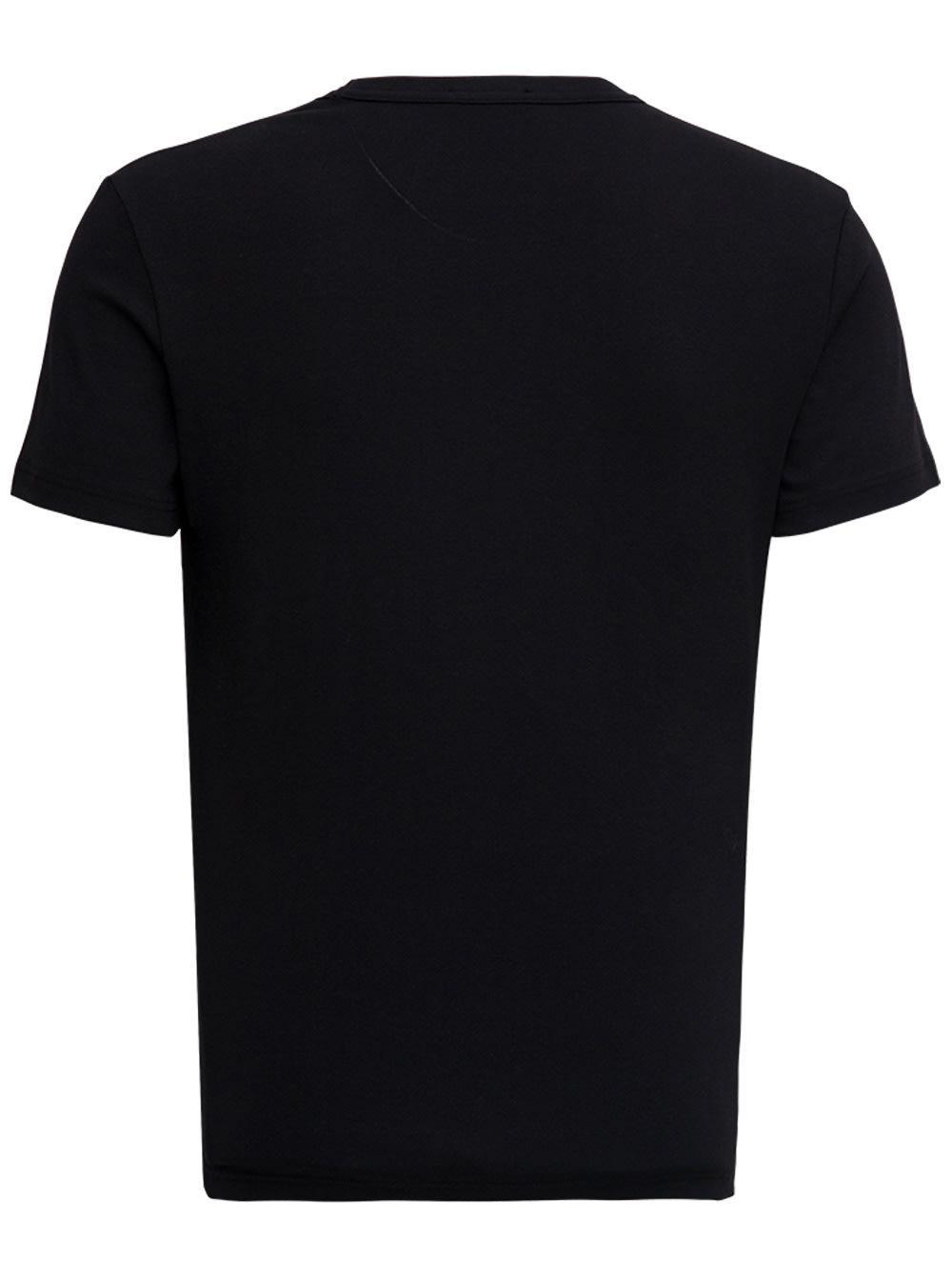 V-neck Cotton T-shirt In Black Product Image