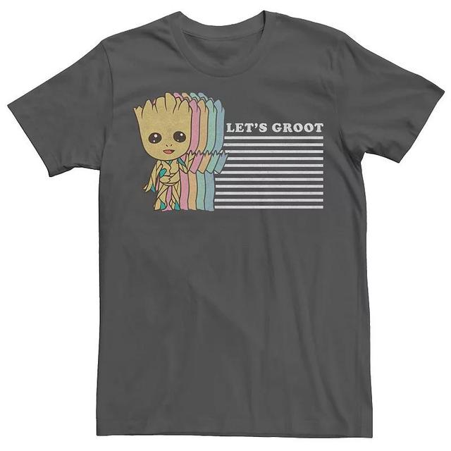 Mens Marvel Guardian Of The Galaxy Young Groot Lets Groot Logo Tee Grey Product Image