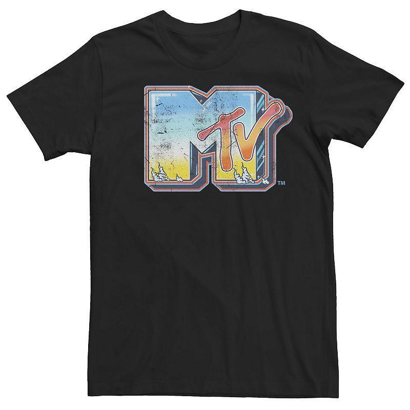 Mens MTV Vintage Airbrushed Smoking Logo Short Sleeve Tee Product Image