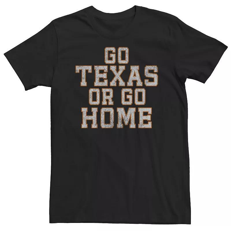 Big & Tall Go Texas Or Go Home Block Letters Tee, Mens Product Image