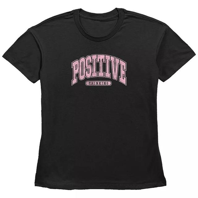 Womens Positive Thinking Basic Fit Graphic Tee, Girls Product Image