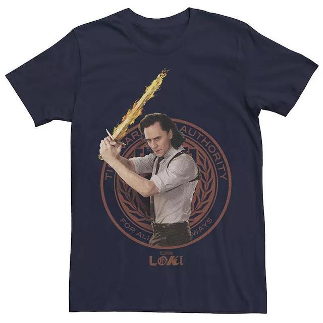 Mens Marvel Loki TVA Crest Overlay Tee, Boys Blue Product Image