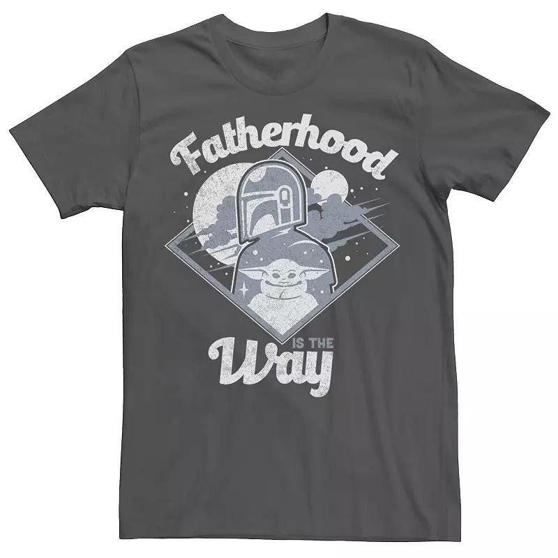 Mens Star Wars The Mandalorian Fatherhood Is The Way Portrait Tee Grey Product Image