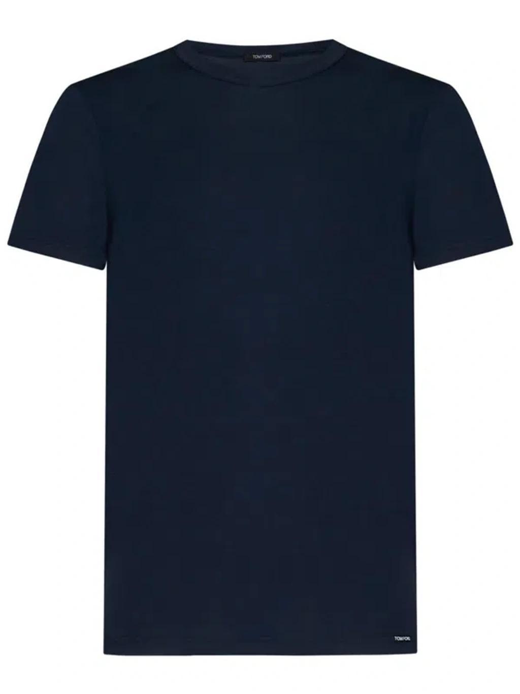 TOM FORD Lyocell T Shirt In Blue Product Image