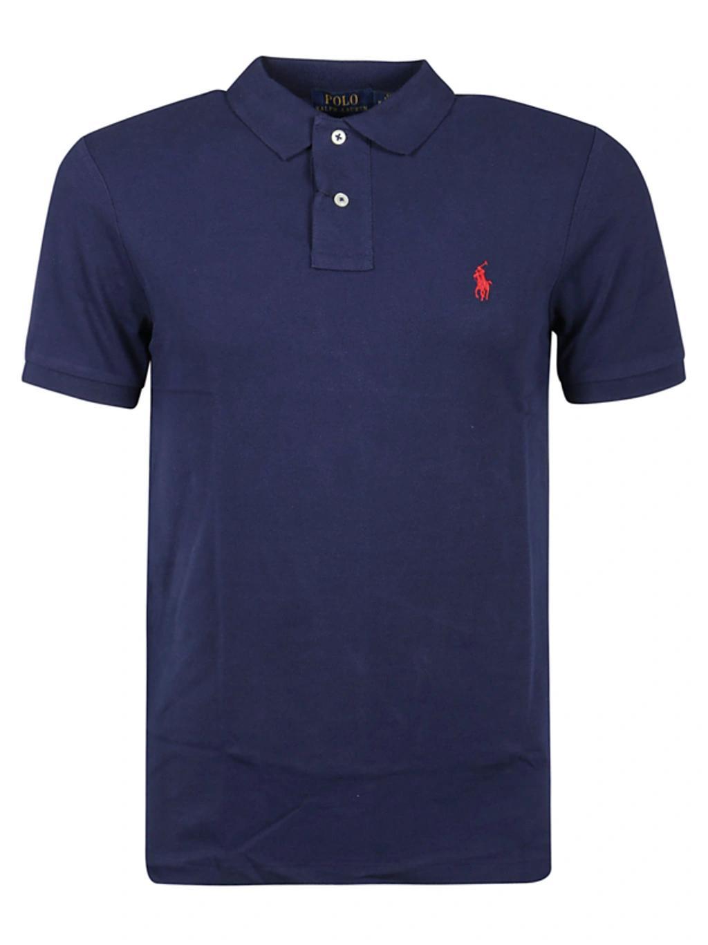 Embroidered Logo Polo Shirt In Blue Product Image