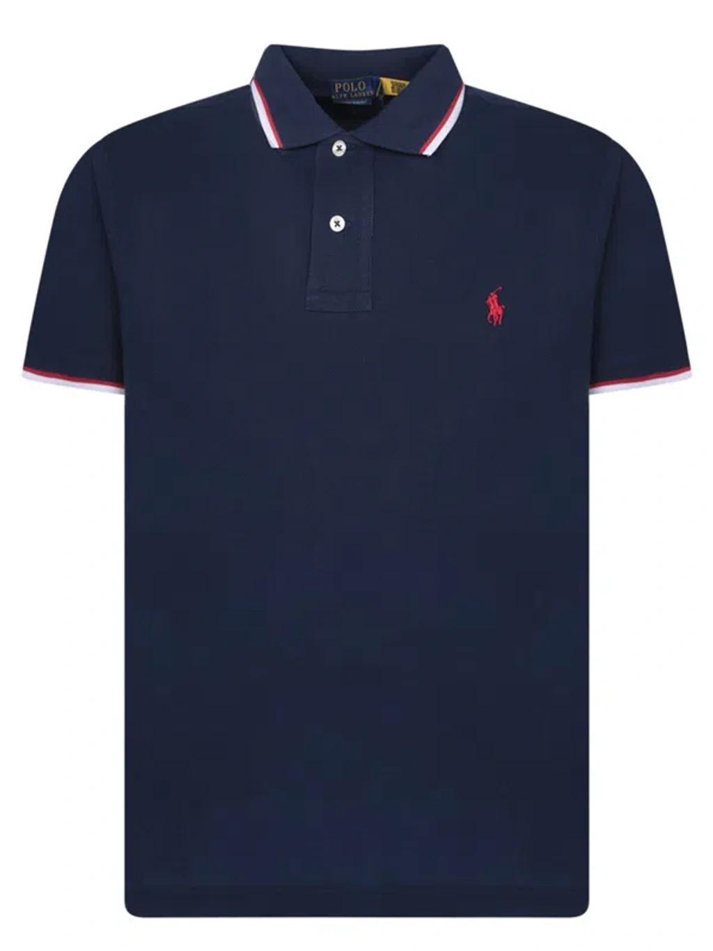 Pony Embroidered Polo Shirt In Navy Product Image