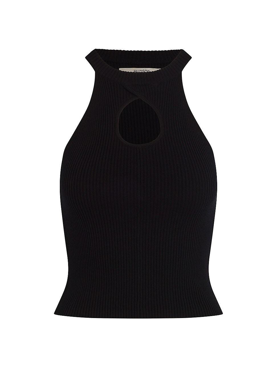 Womens Rib-Knit Keyhole Racerback Tank product image