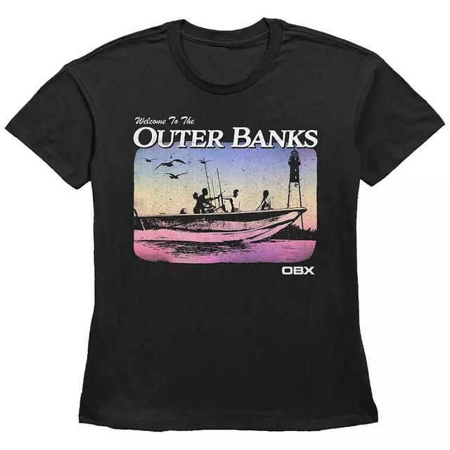 Womens Welcome To The Outer Banks Basic Fit Graphic Tee, Girls Product Image