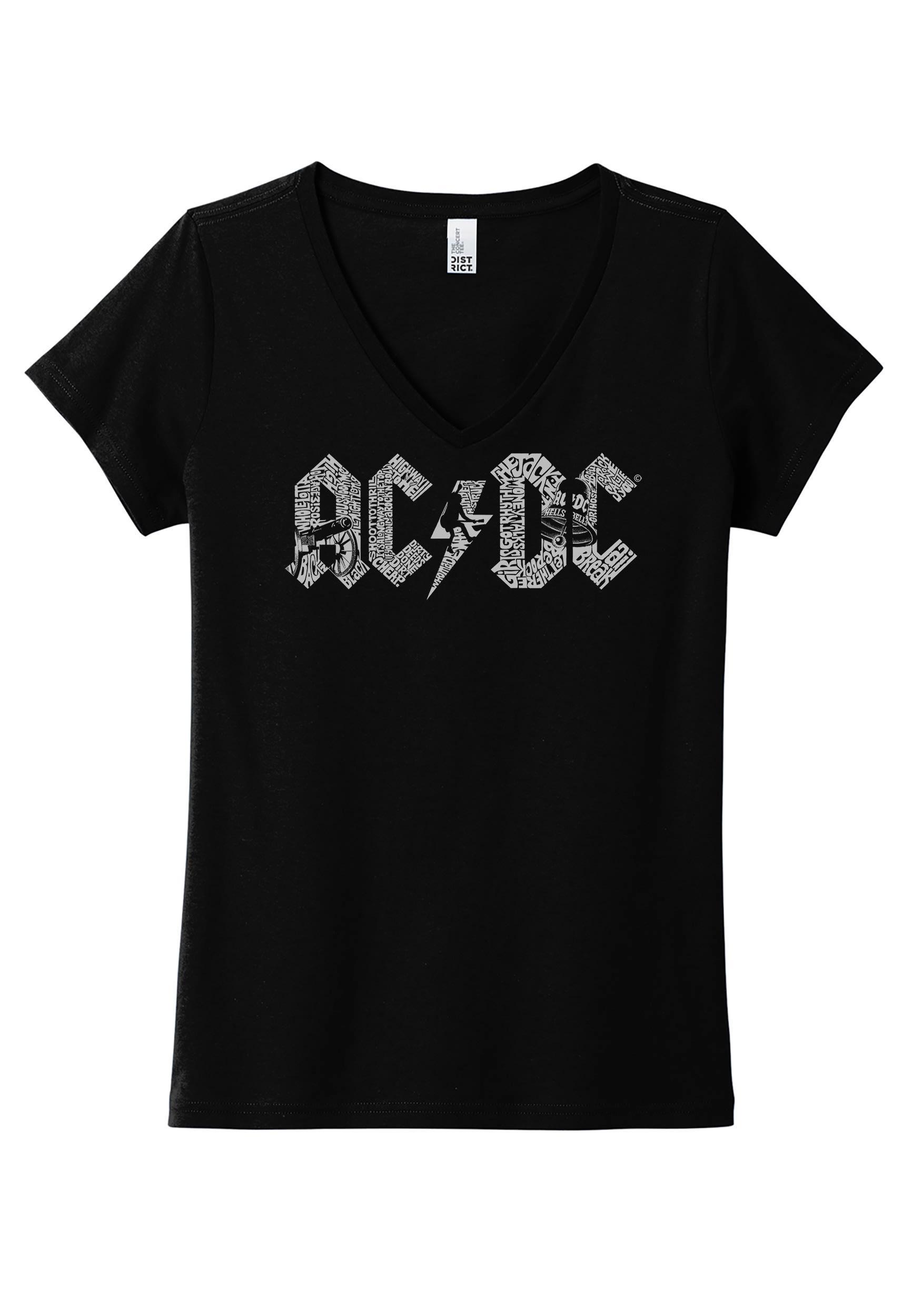 LA Pop Art Women's Word Art AC/DC Graphic Tee Product Image