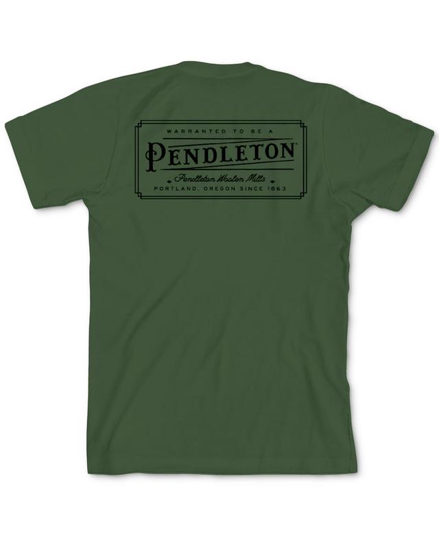 Pendleton Mens Vintage-Inspired Logo Graphic Short Sleeve T-Shirt - Military Green Product Image