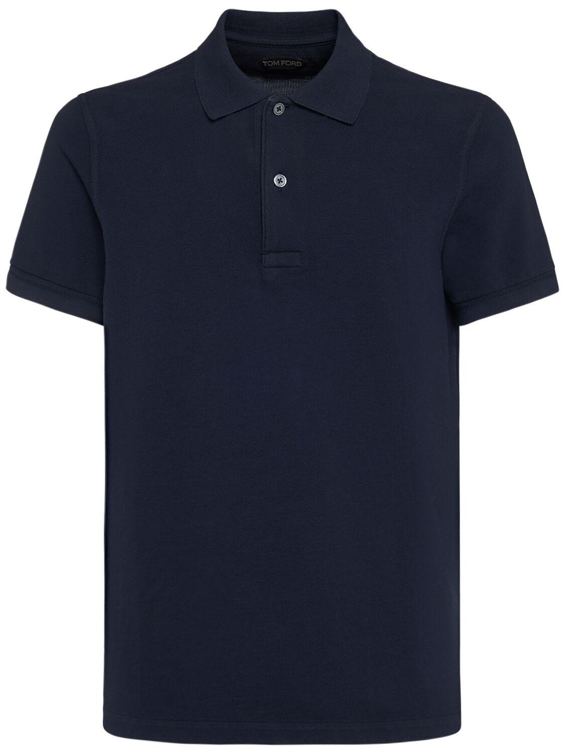 Tennis Cotton Piquet Polo In Navy Product Image