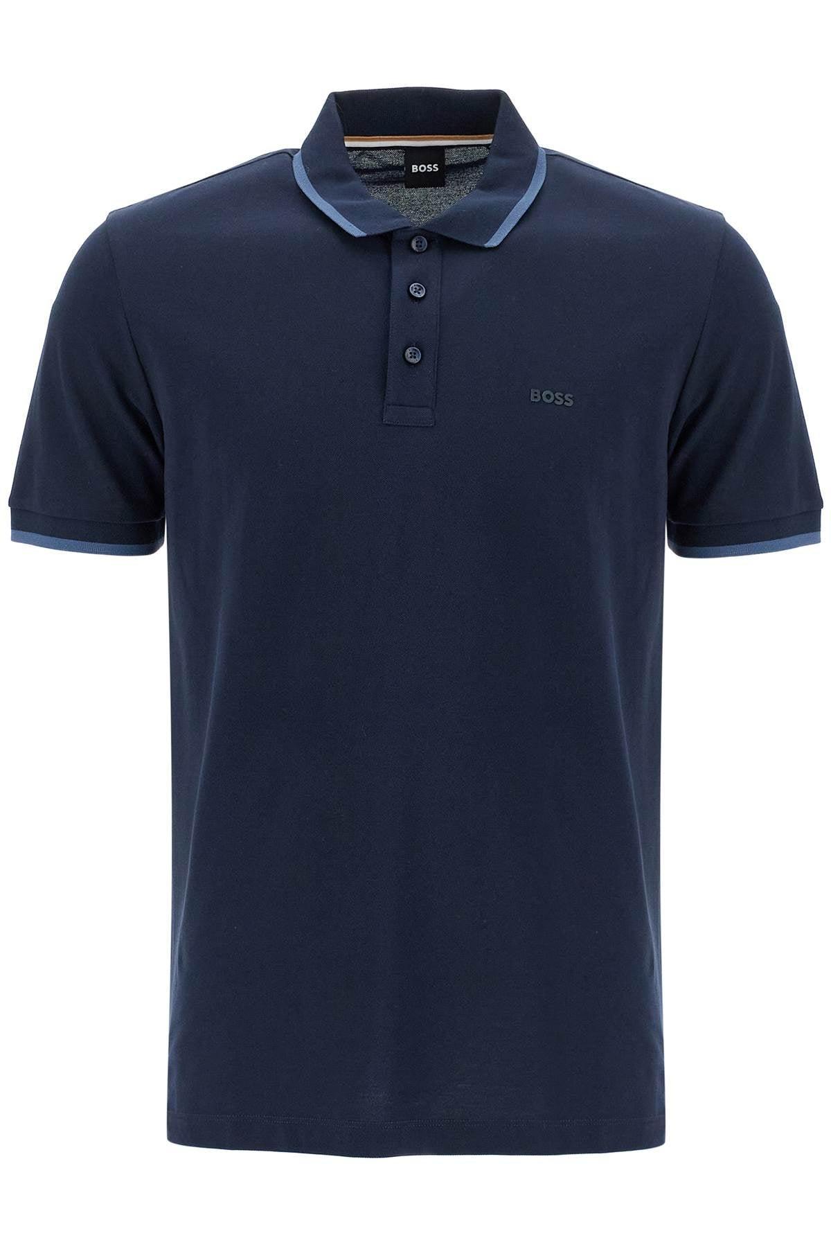 HUGO BOSS Polo Shirt With Contrasting Edges In Blue Product Image