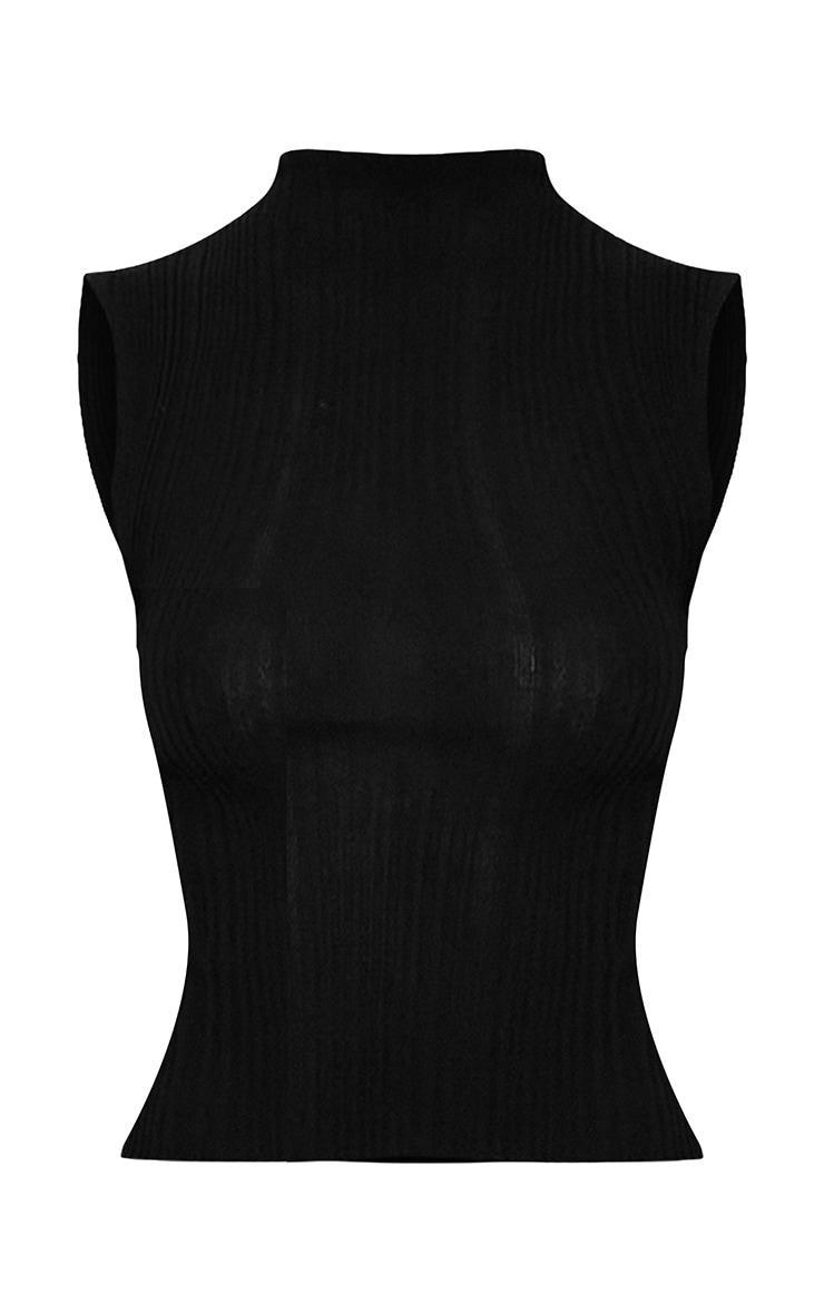 Black Sheer Knit Top Product Image