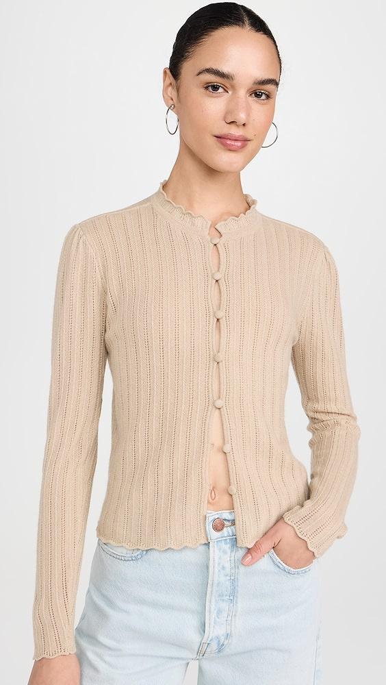 FRAME Ruffle Neck Cashmere Cardi | Shopbop Product Image