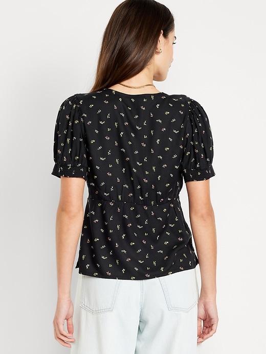 Waist-Defined Crepe Top Product Image