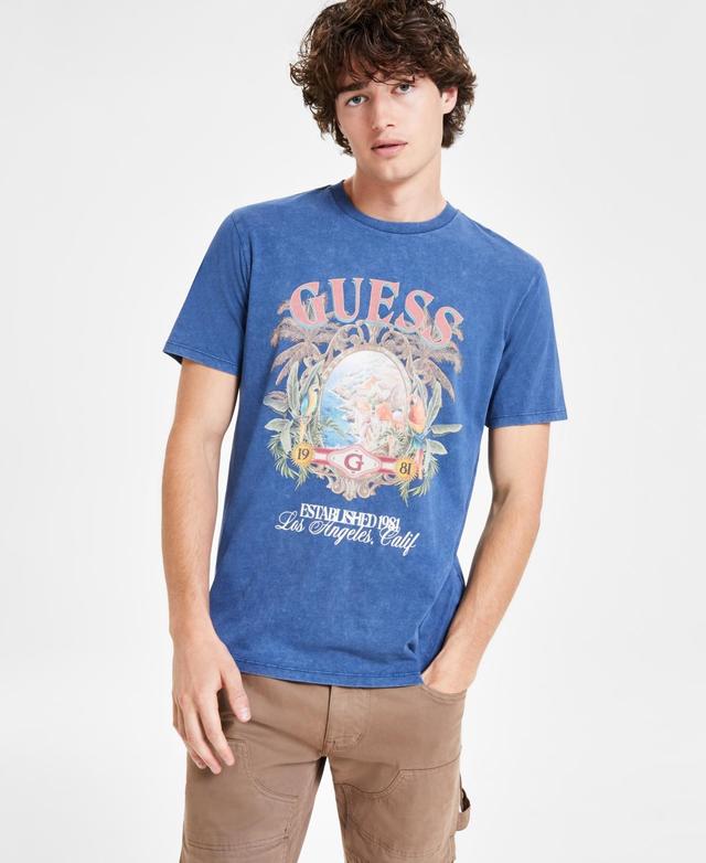 Guess Mens Tropical Resort Logo Graphic T-Shirt Product Image