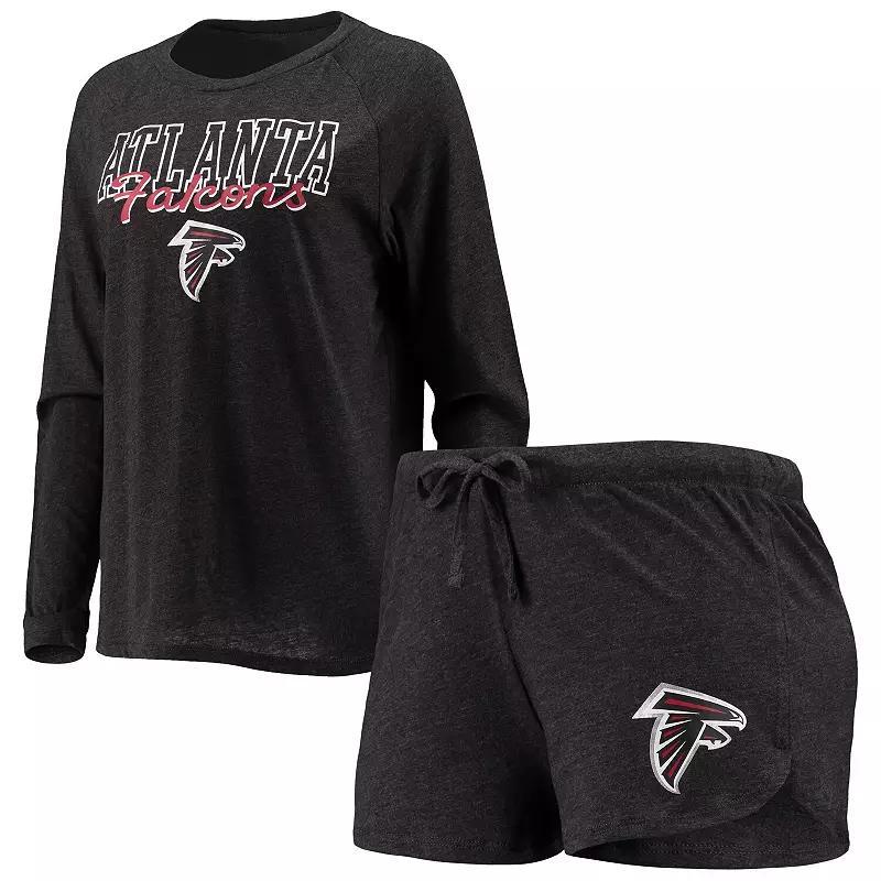 Womens Concepts Sport Atlanta Falcons Meter Knit Long Sleeve Raglan Top & Shorts Sleep Set Product Image