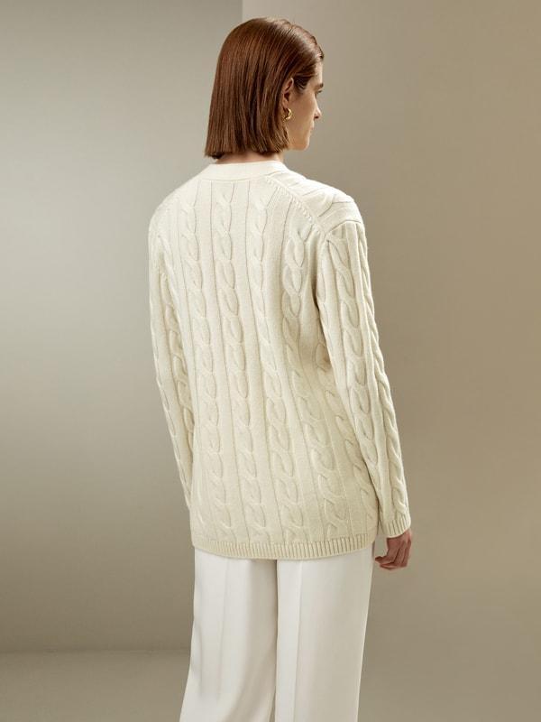 Oversized Cable Weave Cardigan Product Image