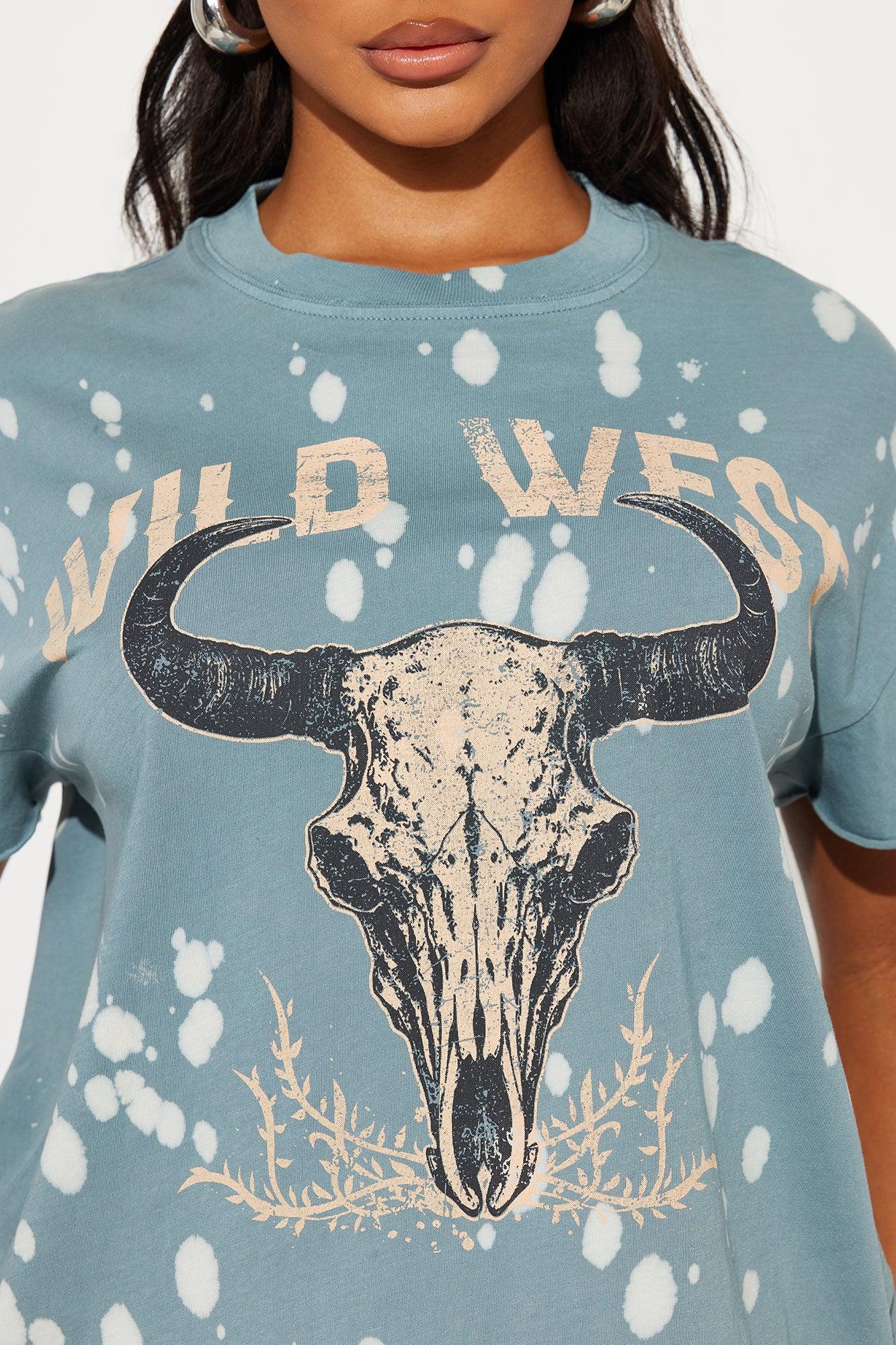 Wild West Vintage Graphic Tee - Teal/combo Product Image