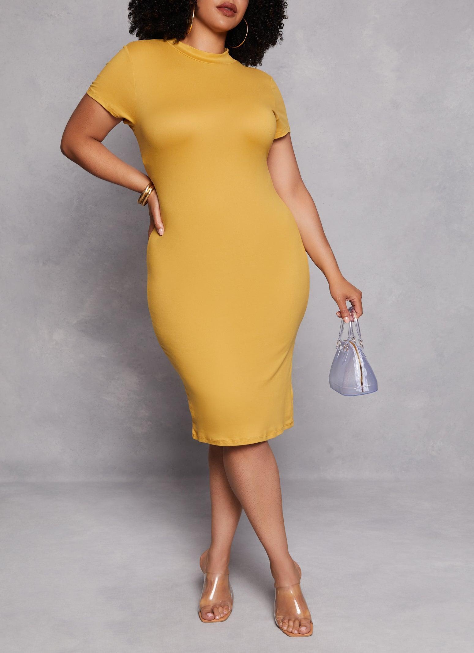 Womens Plus Size Midi T Shirt Dress Product Image