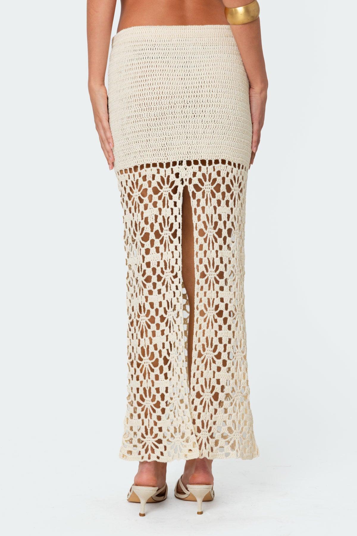 Ida Back Slit Crochet Maxi Skirt Product Image