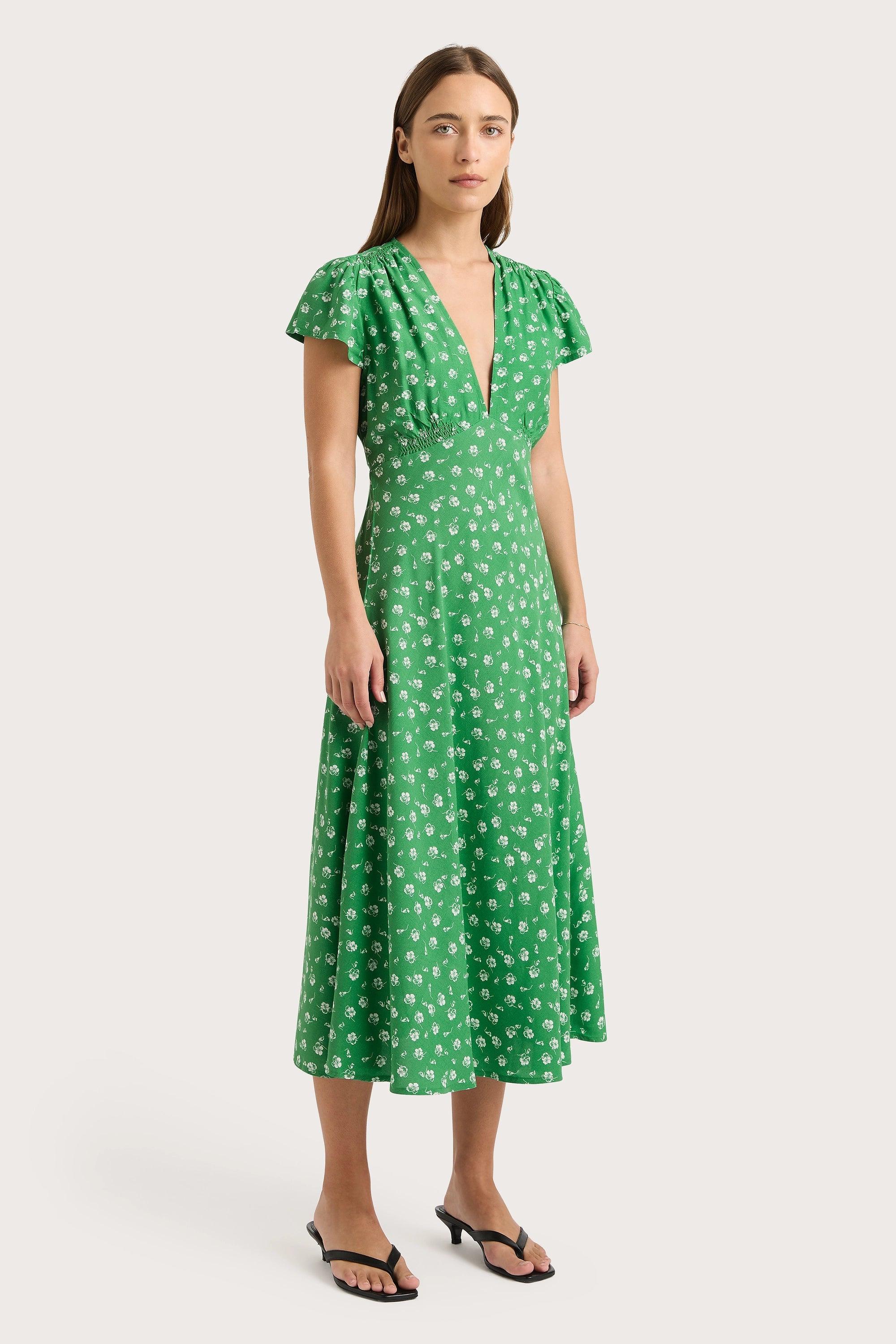 Doiret Midi Dress Green Product Image