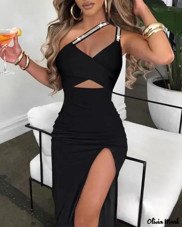 Olivia Mark – One Shoulder High Slit Dress Product Image