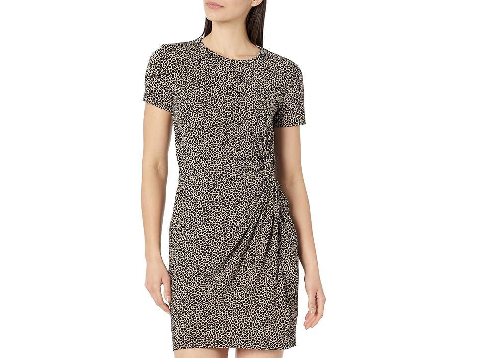 MICHAEL Michael Kors Giraffe Twist Short Sleeve Mini Dress Women's Clothing Product Image