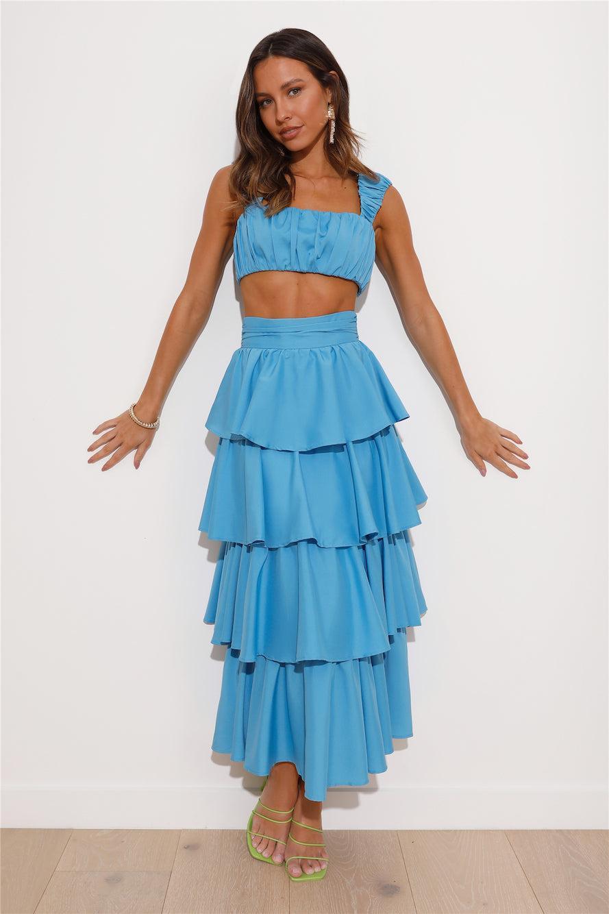 Hour To Shine Crop Top Blue  Product Image