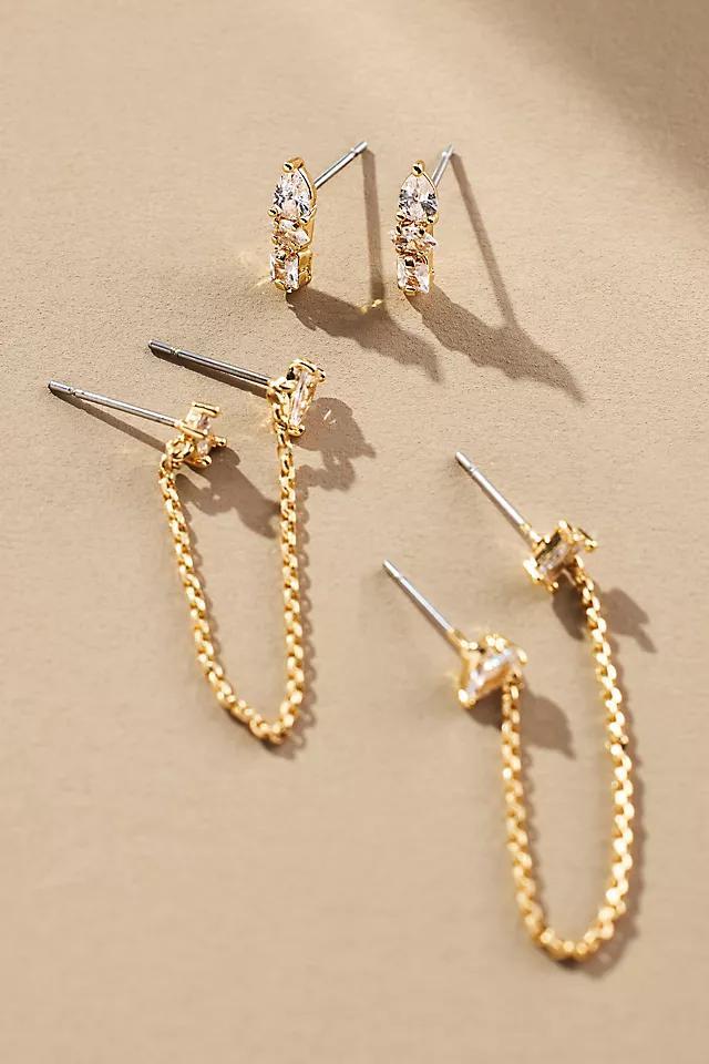 Delicate Crystal Earrings, Set of 2 Product Image