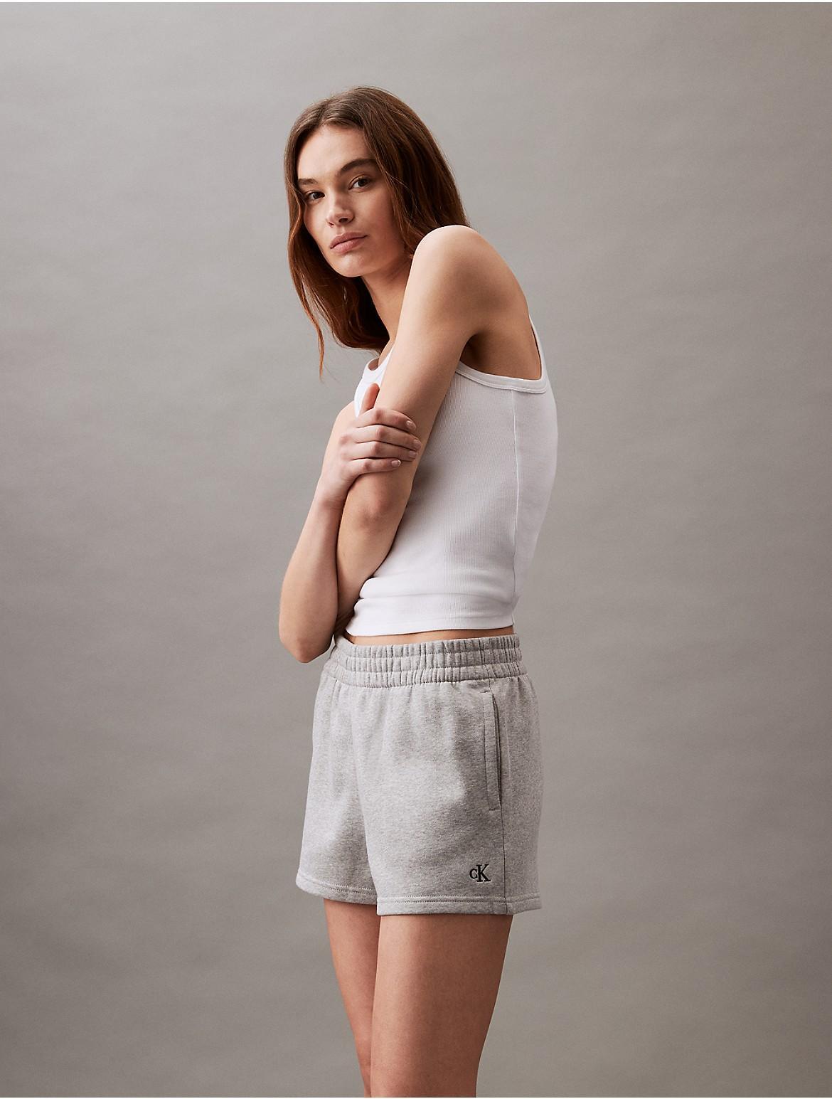 Calvin Klein Womens Archive Logo Fleece Shorts - Grey - XL Product Image