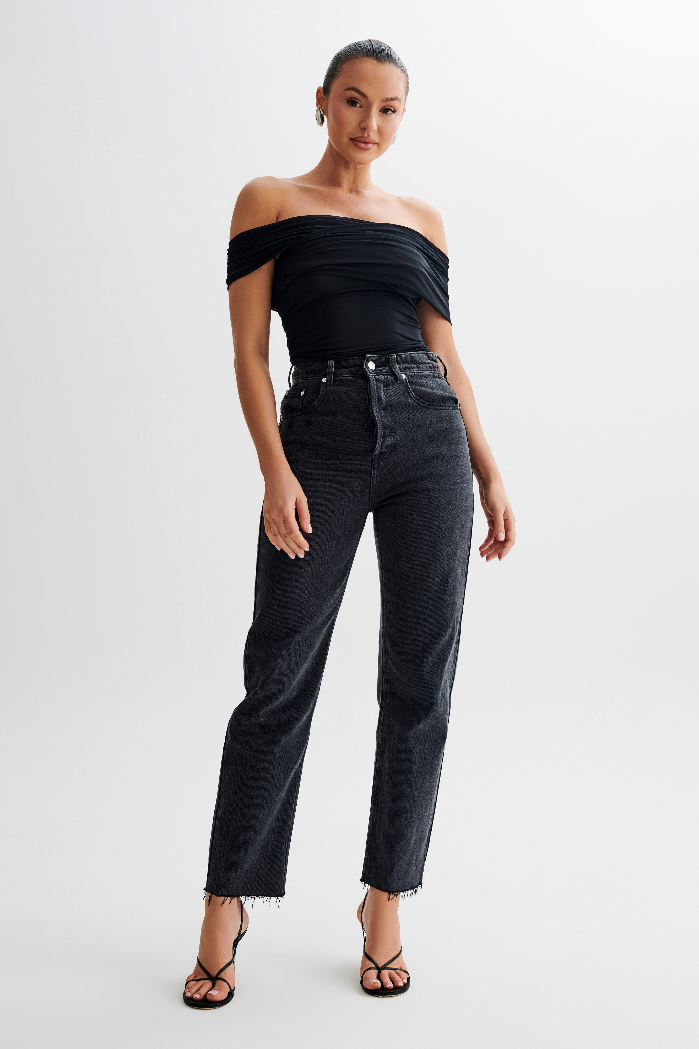 Lourdes Slinky Off Shoulder Top - Black Product Image