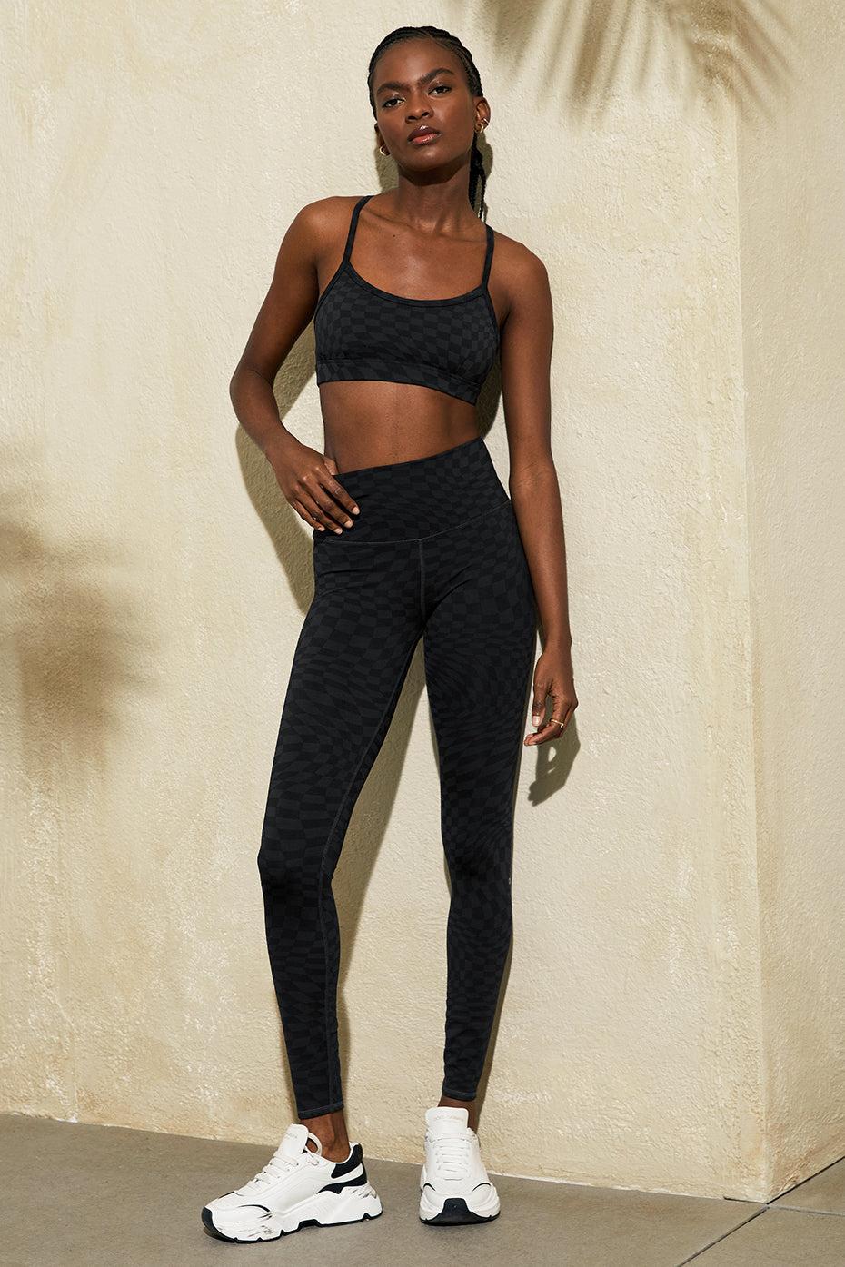 Alo Yoga | Jacquard High-Waist Checkered Legging Grey Product Image