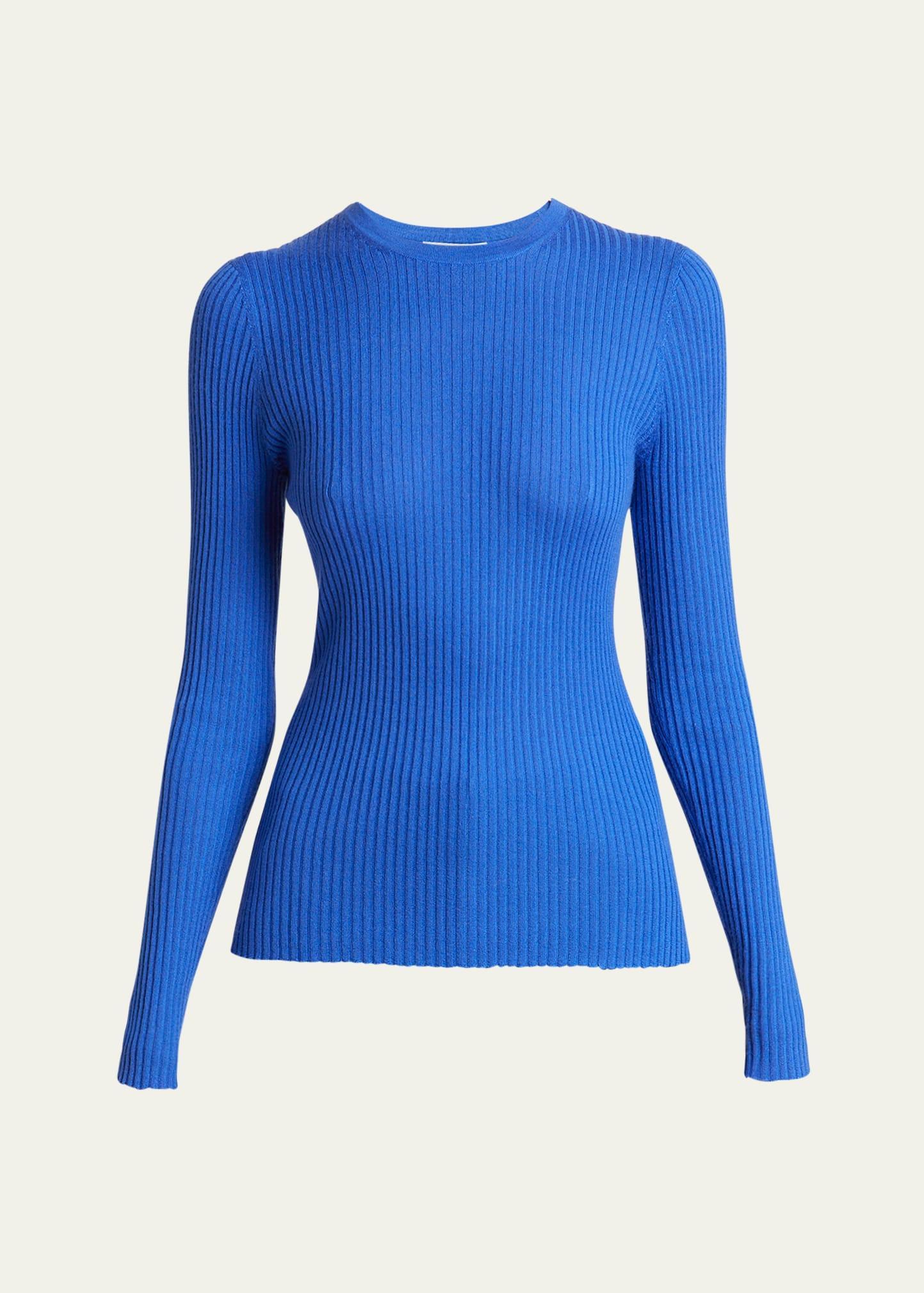 Browning Long-Sleeve Crewneck Cashmere-Silk Knit Sweater Product Image