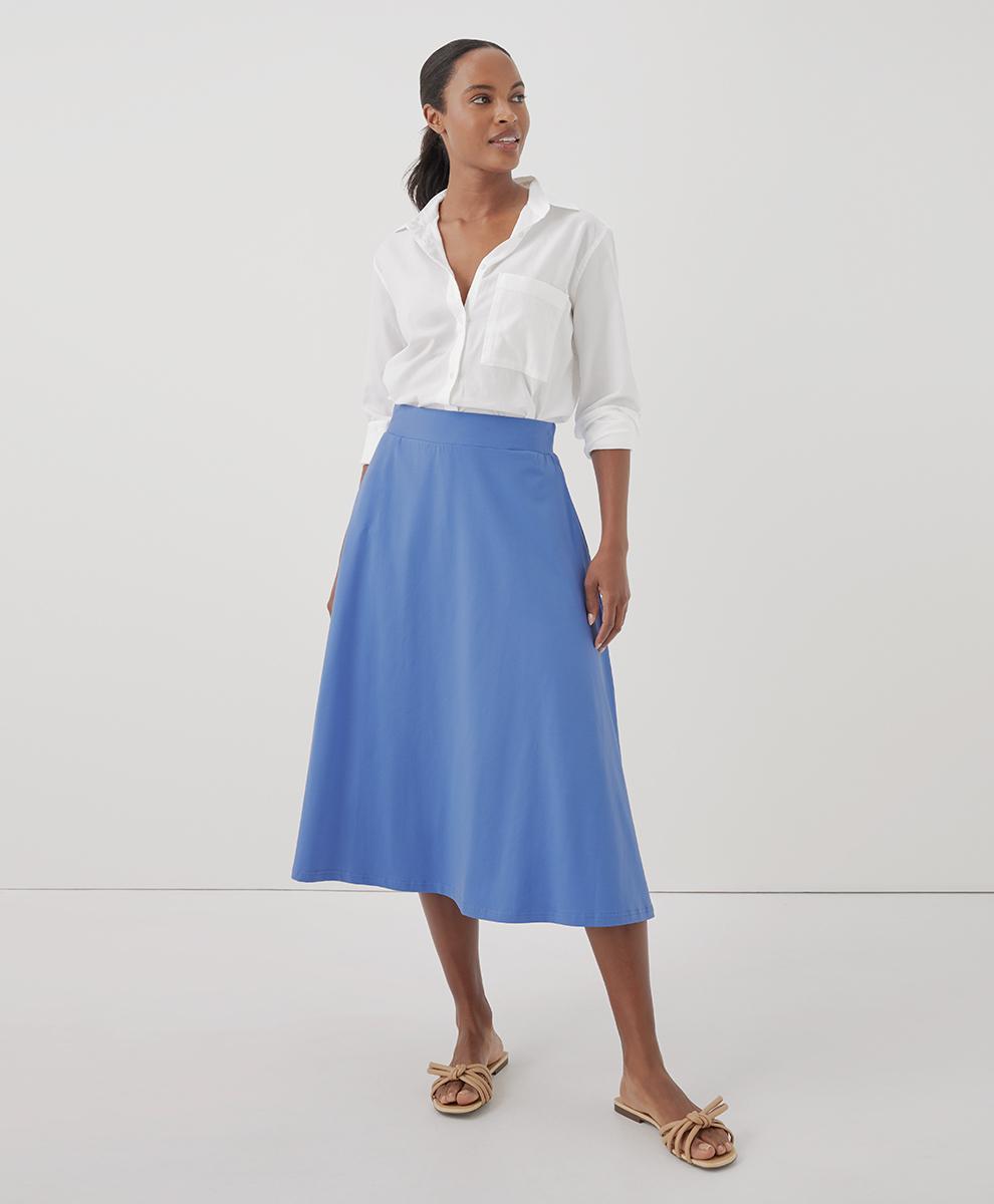 Womens Fit & Flare Midi Skirt S product image