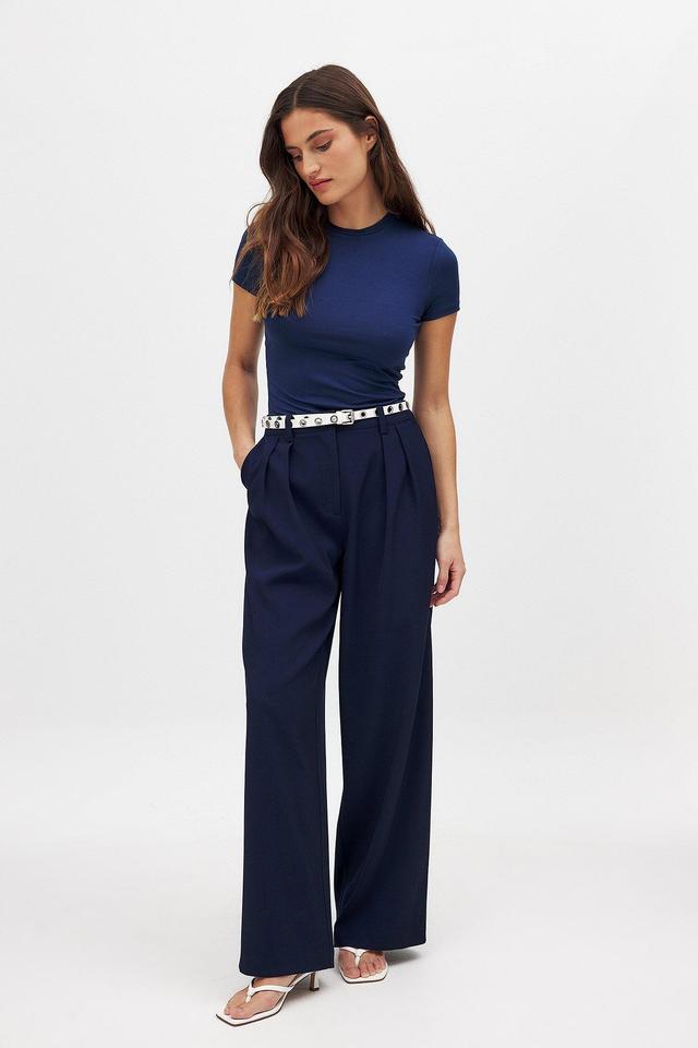 Wide High Waist Suit Pants Product Image